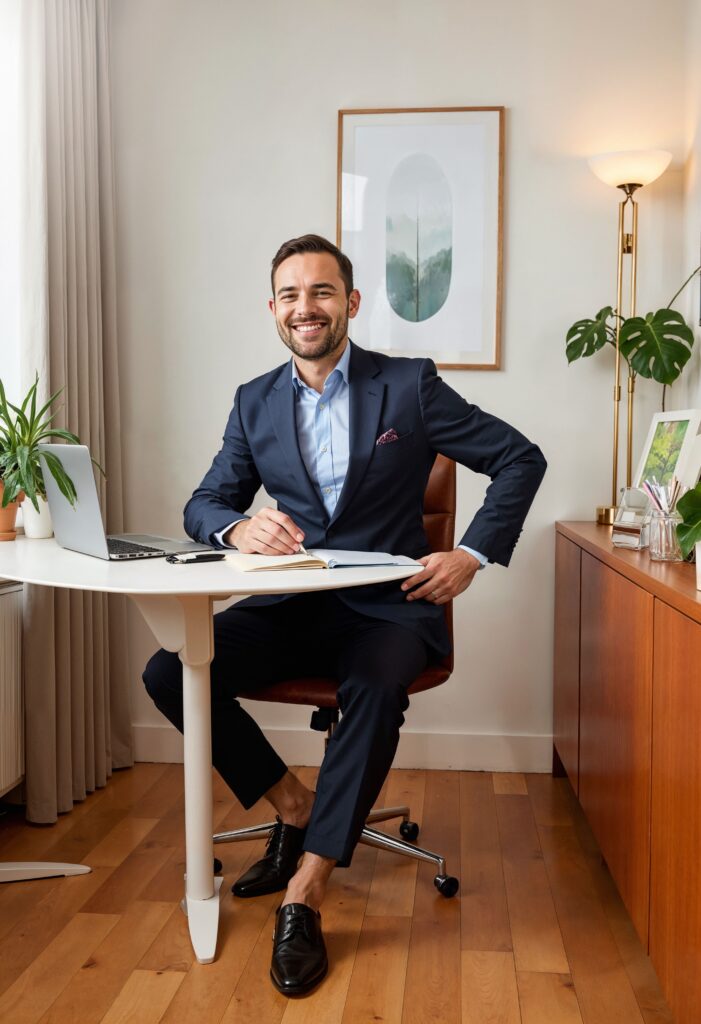 confident businessman work min